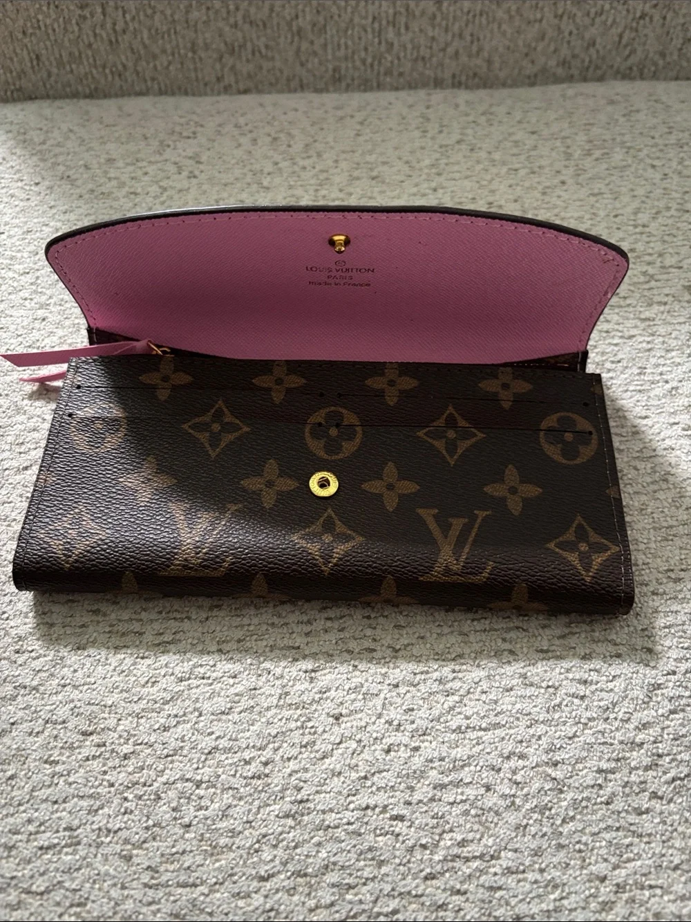 **FASHION** Monogram Wallet - Pink & Brown with Pink Snap - Picture 11 of 17